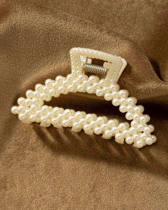 Crescent Pearls Hair Clip