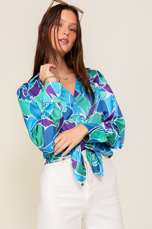 
                  
                    Basic Edge Satin Blouse
                  
                