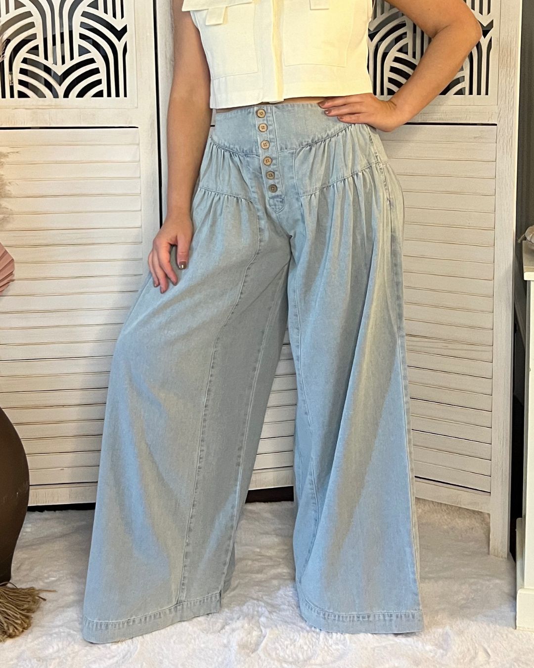 Jeans de Pierna Ancha Boho Charm