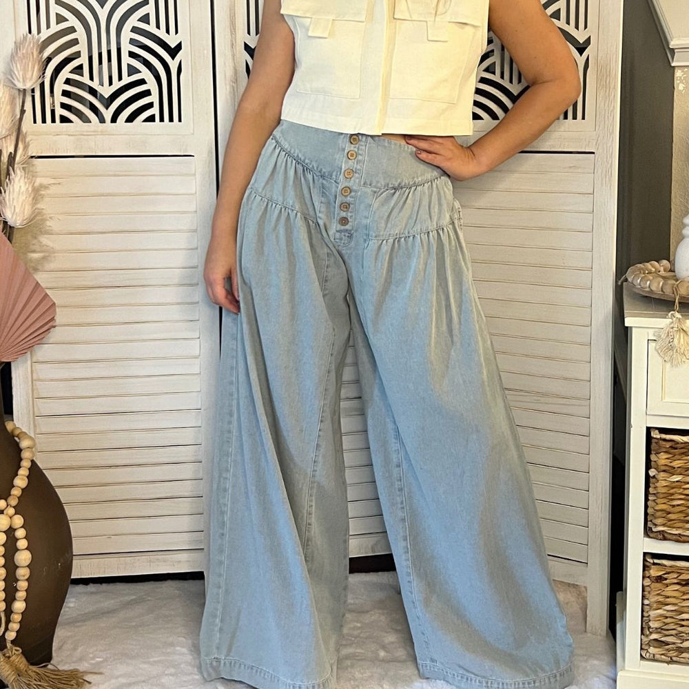 Jeans de Pierna Ancha Boho Charm