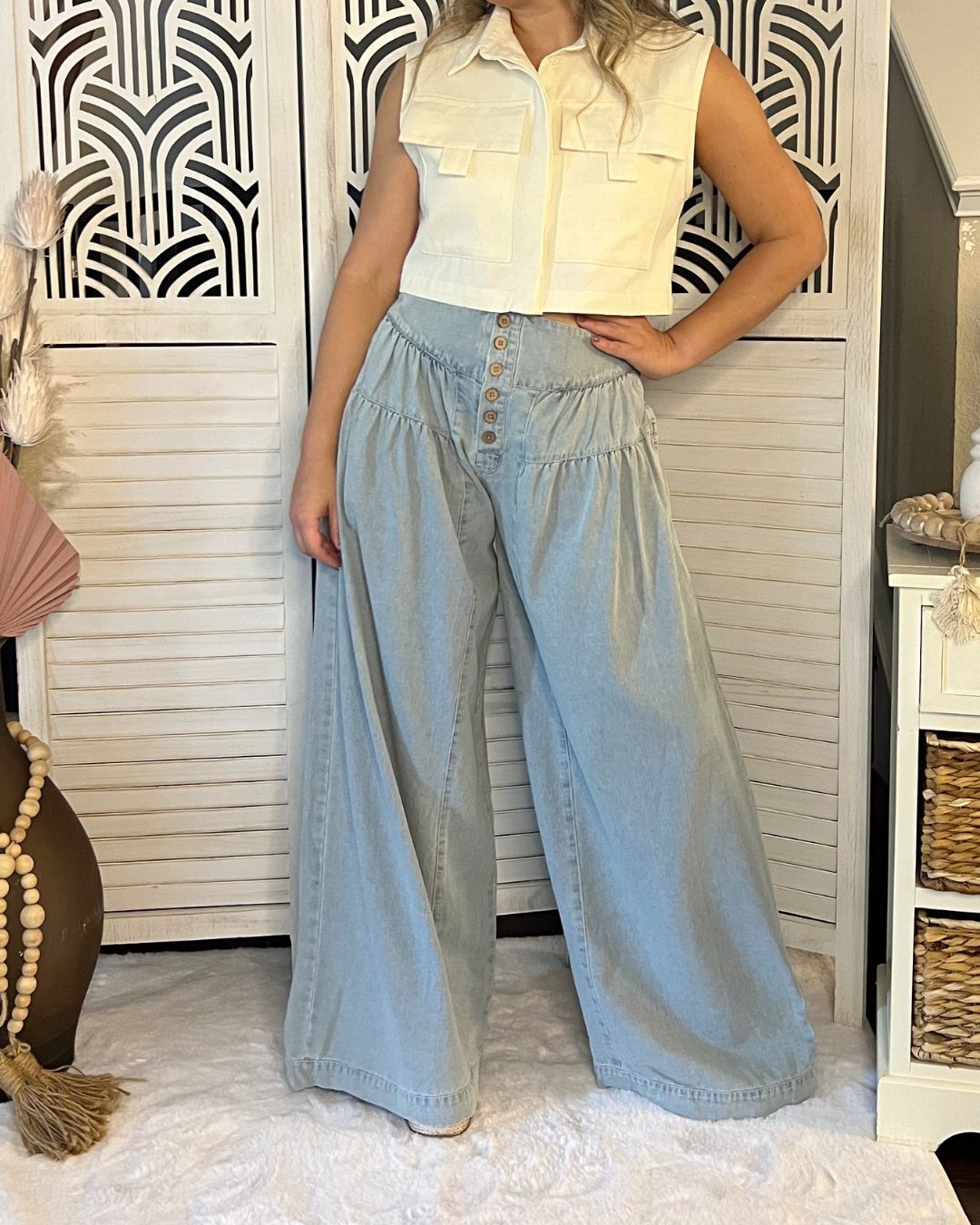 Jeans de Pierna Ancha Boho Charm