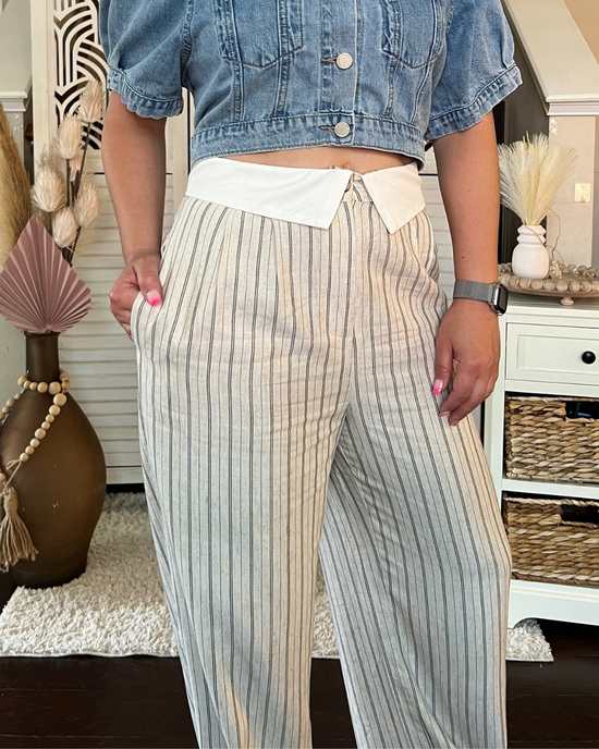Pantalones de cintura con contraste Gemini