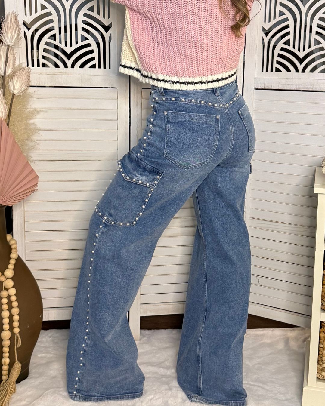 Jolie Pearls Cargo Jeans