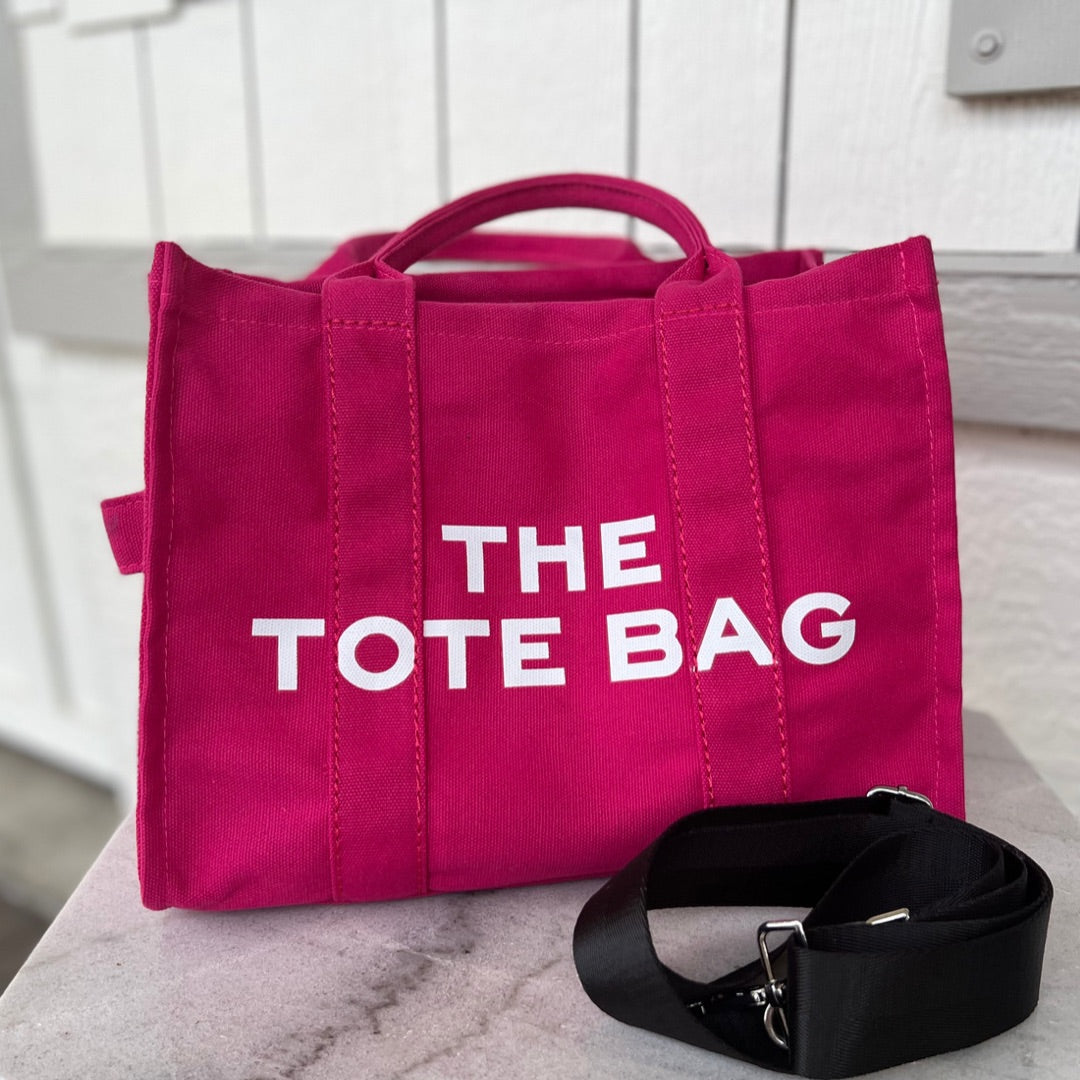 Around Town Tote Bag - Merlot Poppy Hot Pink