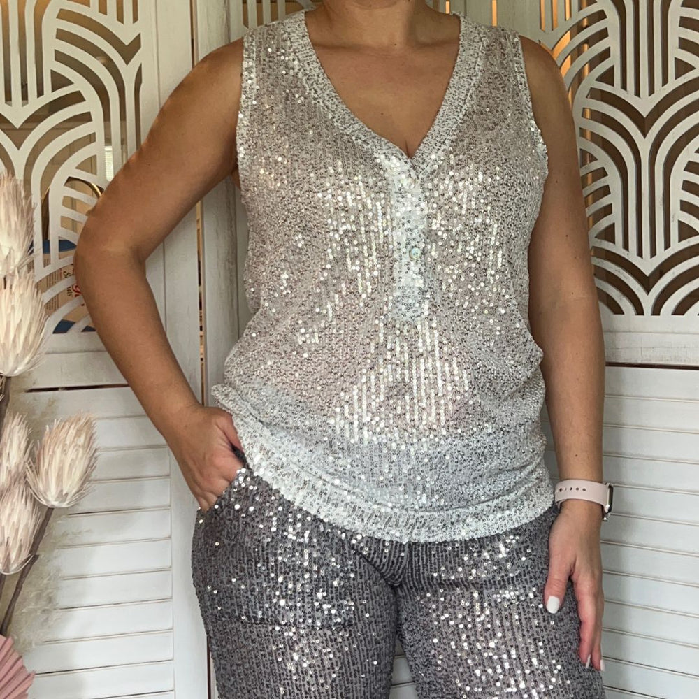 
                  
                    Evening Stunner Sequin Top - Merlot Poppy
                  
                